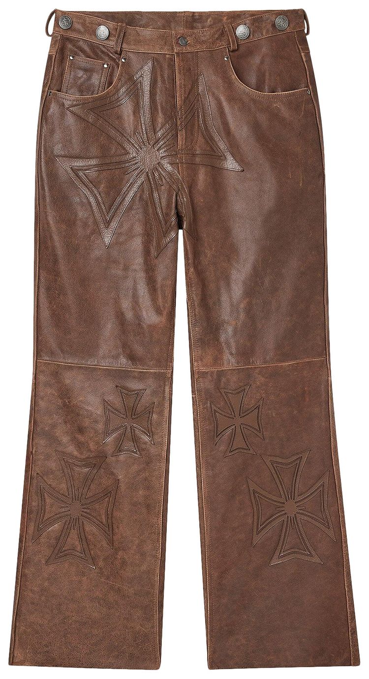Vale Forever Tobacco Croxxx Leather Pants Cognac