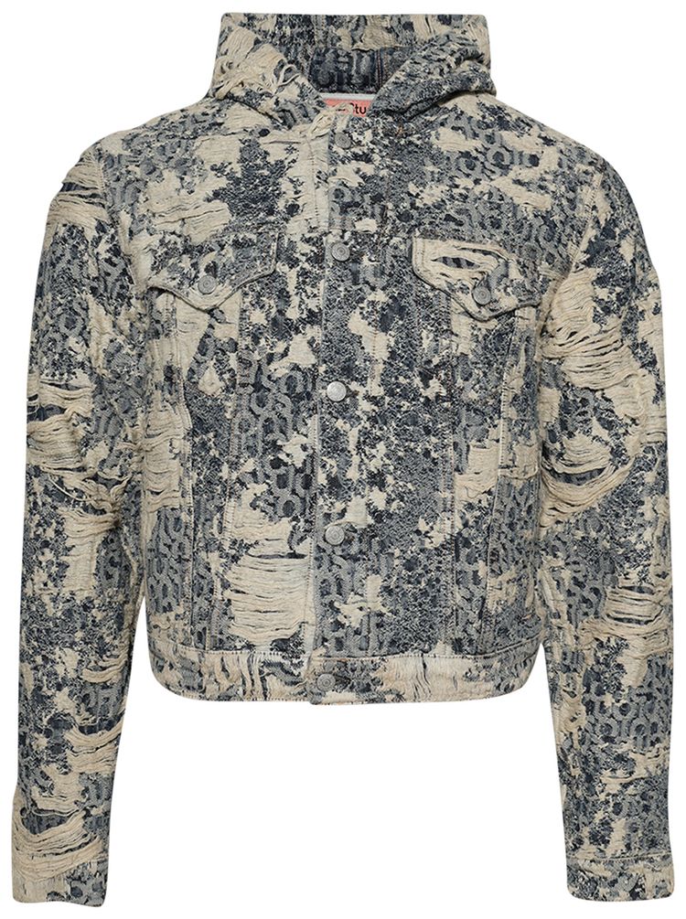 Acne Studios Hooded Denim Jacket Mid Blue