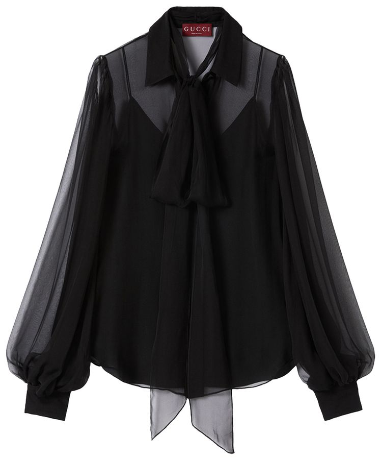 Gucci Silk Chiffon Shirt Black