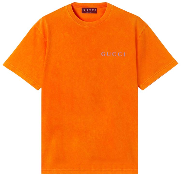 Gucci Printed Jersey T Shirt Orange