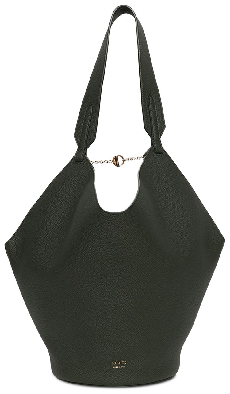 Khaite Small Lotus Tote Bag Bottle Green