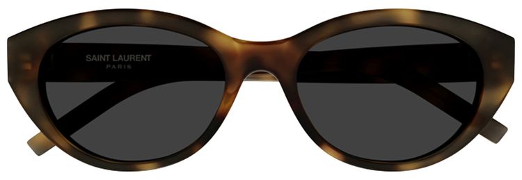 Saint Laurent Rounded Cat Eye Sunglasses Shiny Medium Havana