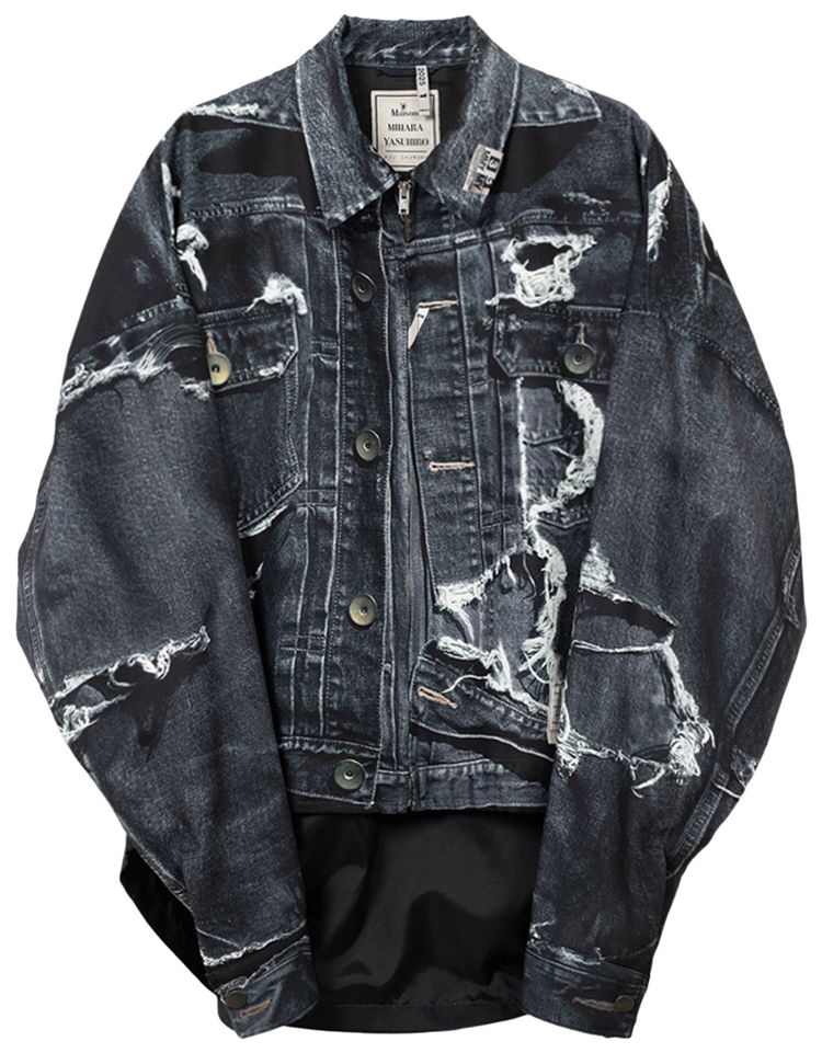Maison Mihara Yasuhiro Trompe LOeil Denim Jacket Black