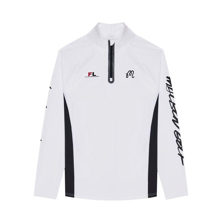 Malbon x Futura Poly Quarter Zip White