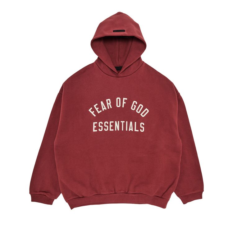 Buy Fear of God Essentials Fleece Hoodie 'Crimson' - 192HO246256F | GOAT