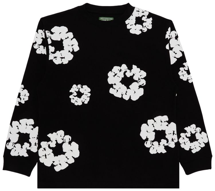 Denim Tears Long Sleeve Wreath Tee Black