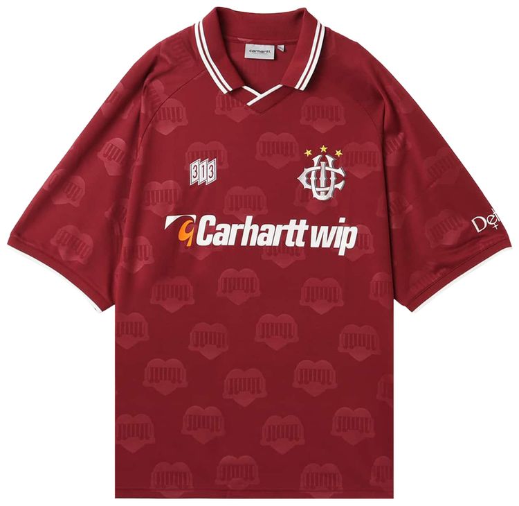 Carhartt WIP Short Sleeve Hartts Footballt Shirt Heart TrainJacquard