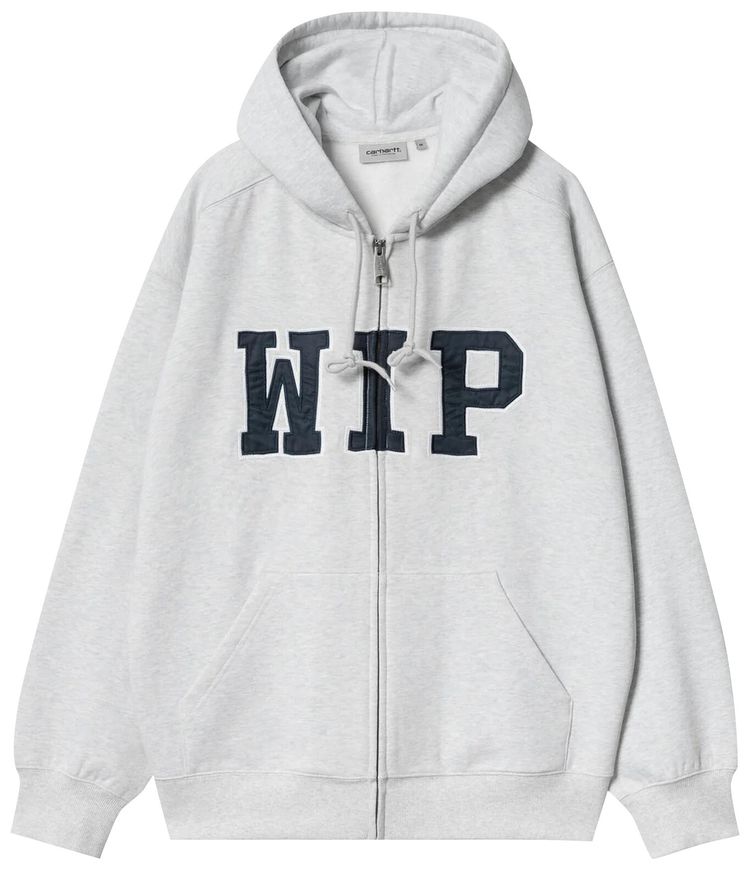 Carhartt WIP Hooded Wip Sweat Jacket Ash HeatherStone Washed