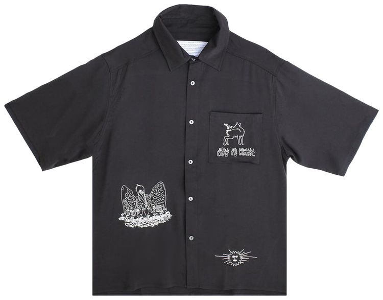 Jungles Life is Magic Button Up Black