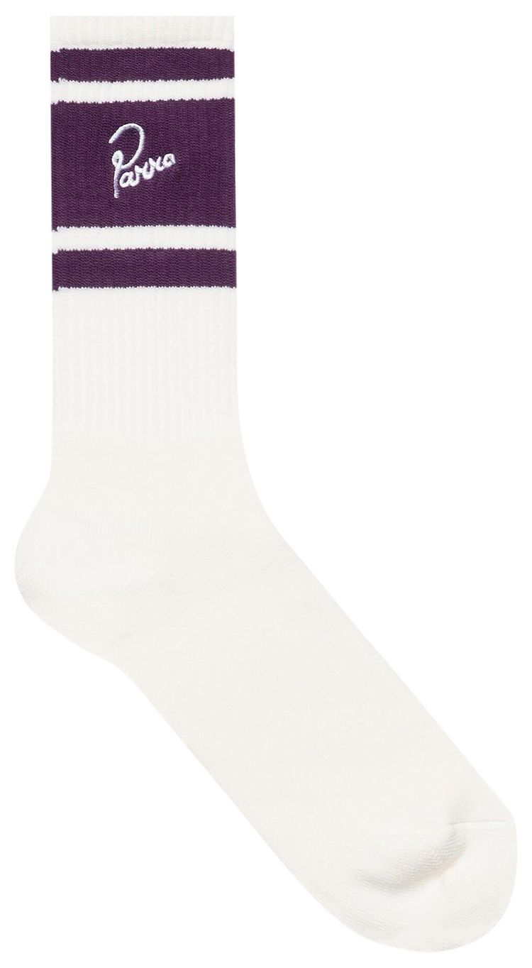 Parra Signature Striped Crew Socks Off White