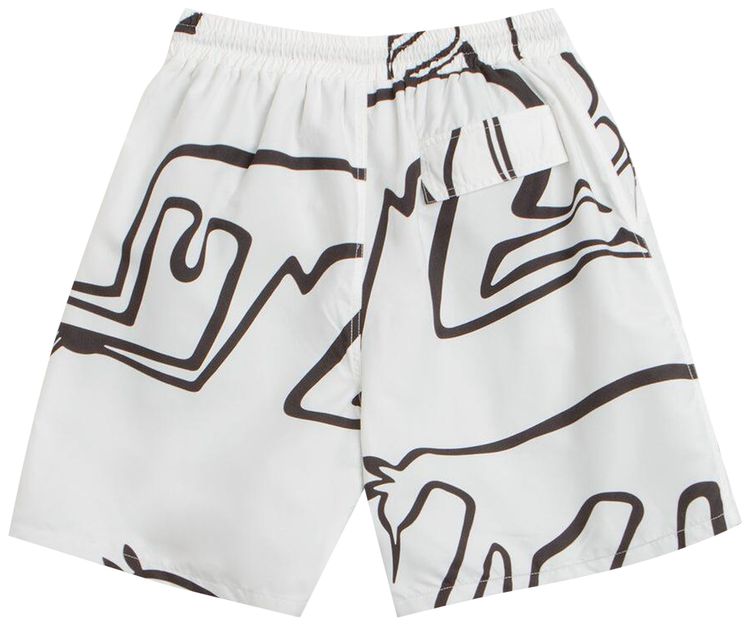 Parra Yoga Walks Swim Shorts White