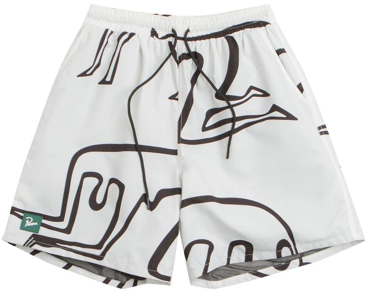Parra Yoga Walks Swim Shorts White