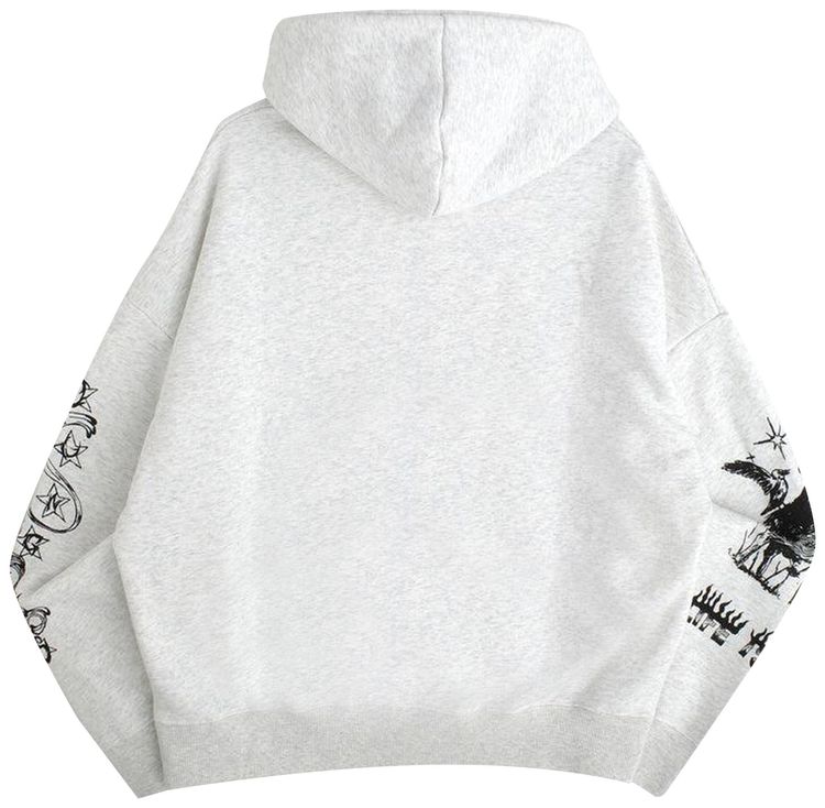 Jungles Scribbles Zip Hoodie Grey