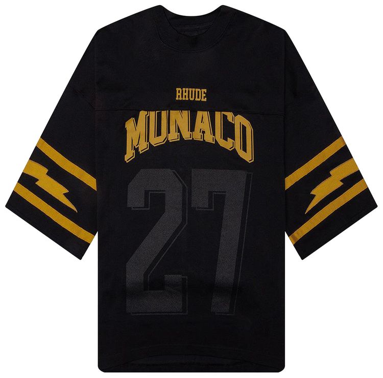 Rhude Monaco Football Jersey Vintage BlackYellow