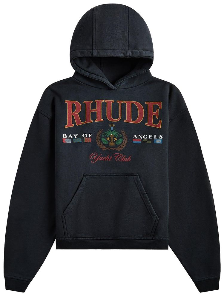 Rhude Bay of Angels Yacht Hoodie Vintage Black