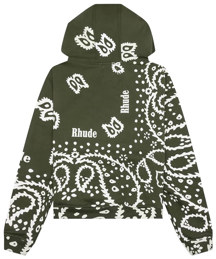 Rhude Bandana Hoodie Olive