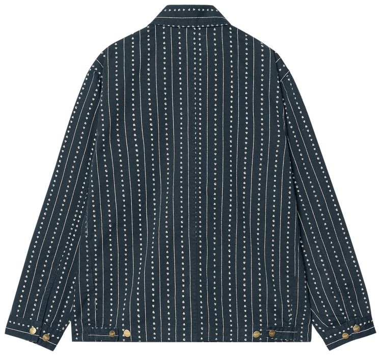 Carhartt WIP Drewe Chore Coat Heart C PinstripeInkNatural