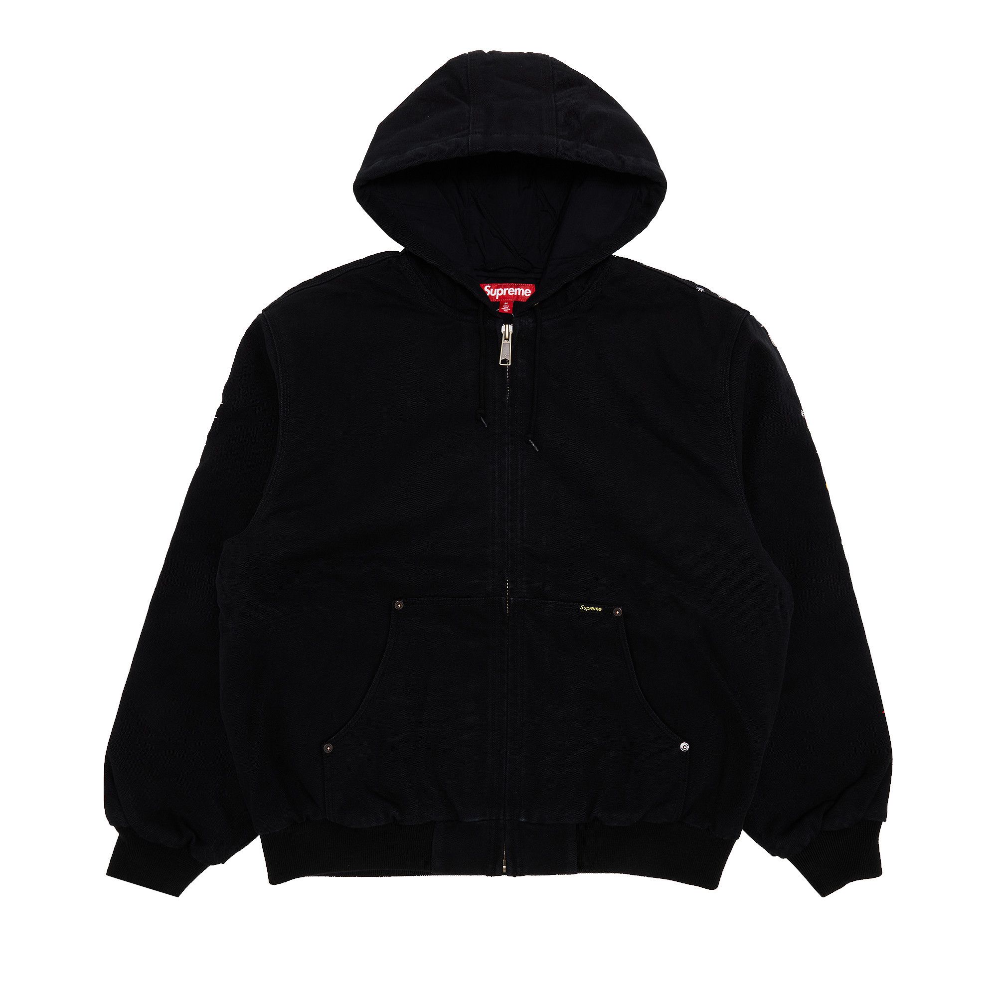 Supreme AOI Embroidered Hooded Work Jacket Black Men's
