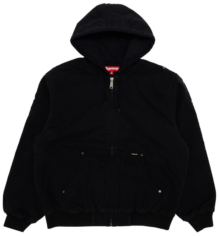 Supreme Aoi Embroidered Hooded Work Jacket Black