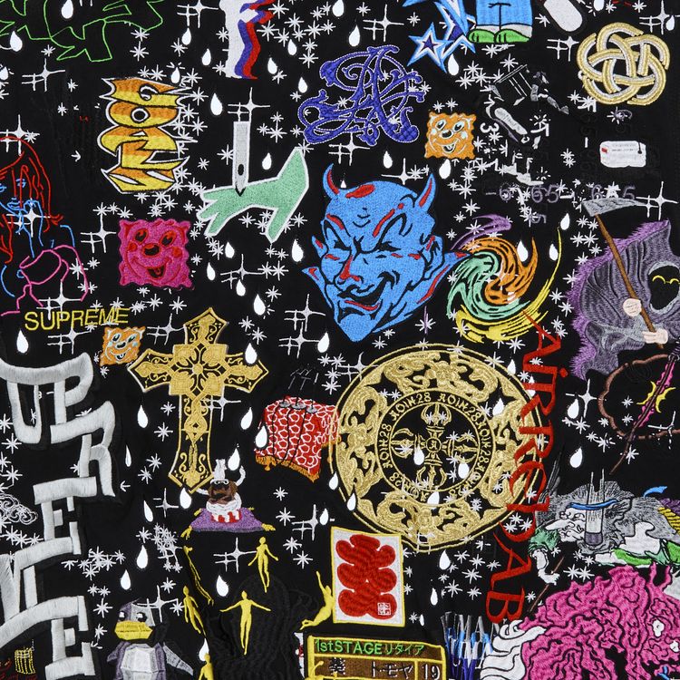 Supreme Aoi Embroidered Hooded Work Jacket Black