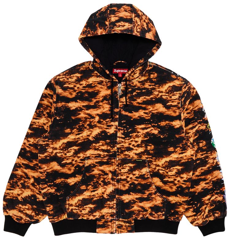 Supreme Aoi Embroidered Hooded Work Jacket Flames