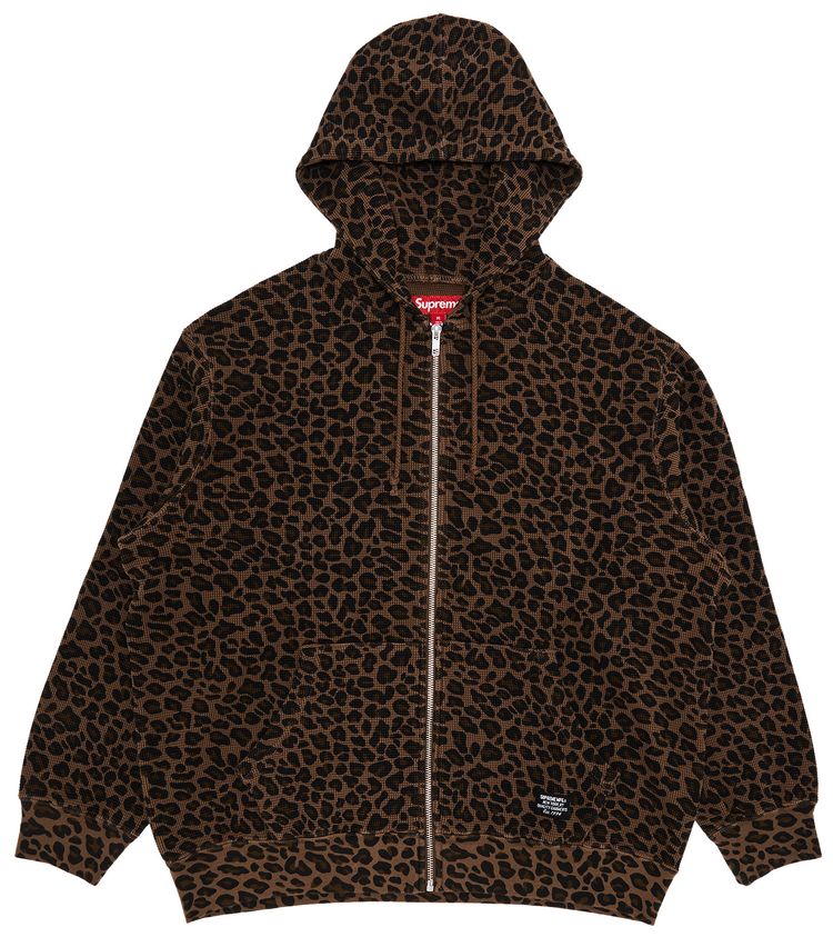 Supreme Hooded Zip Up Thermal Leopard