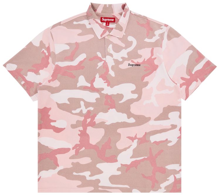 Supreme Washed Camo Polo Pink Camo
