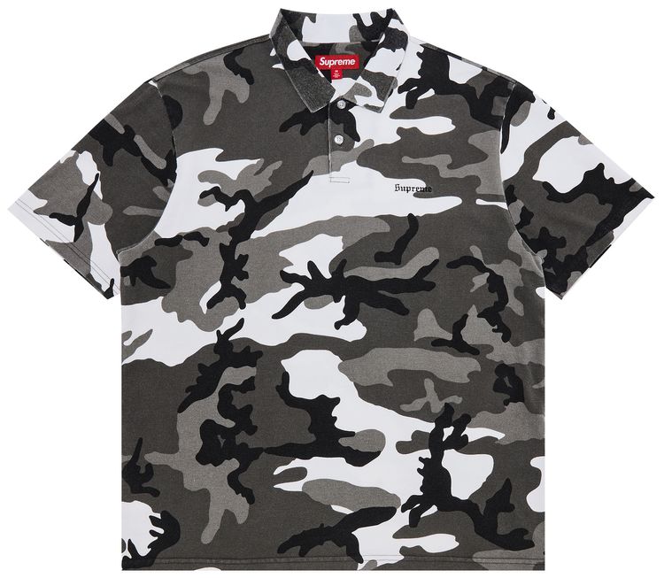 Supreme Washed Camo Polo Snow Camo