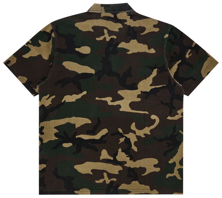 Supreme Washed Camo Polo Woodland Camo