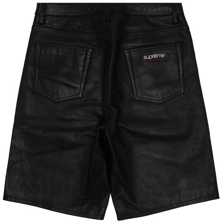 Supreme Baggy Leather Short Black