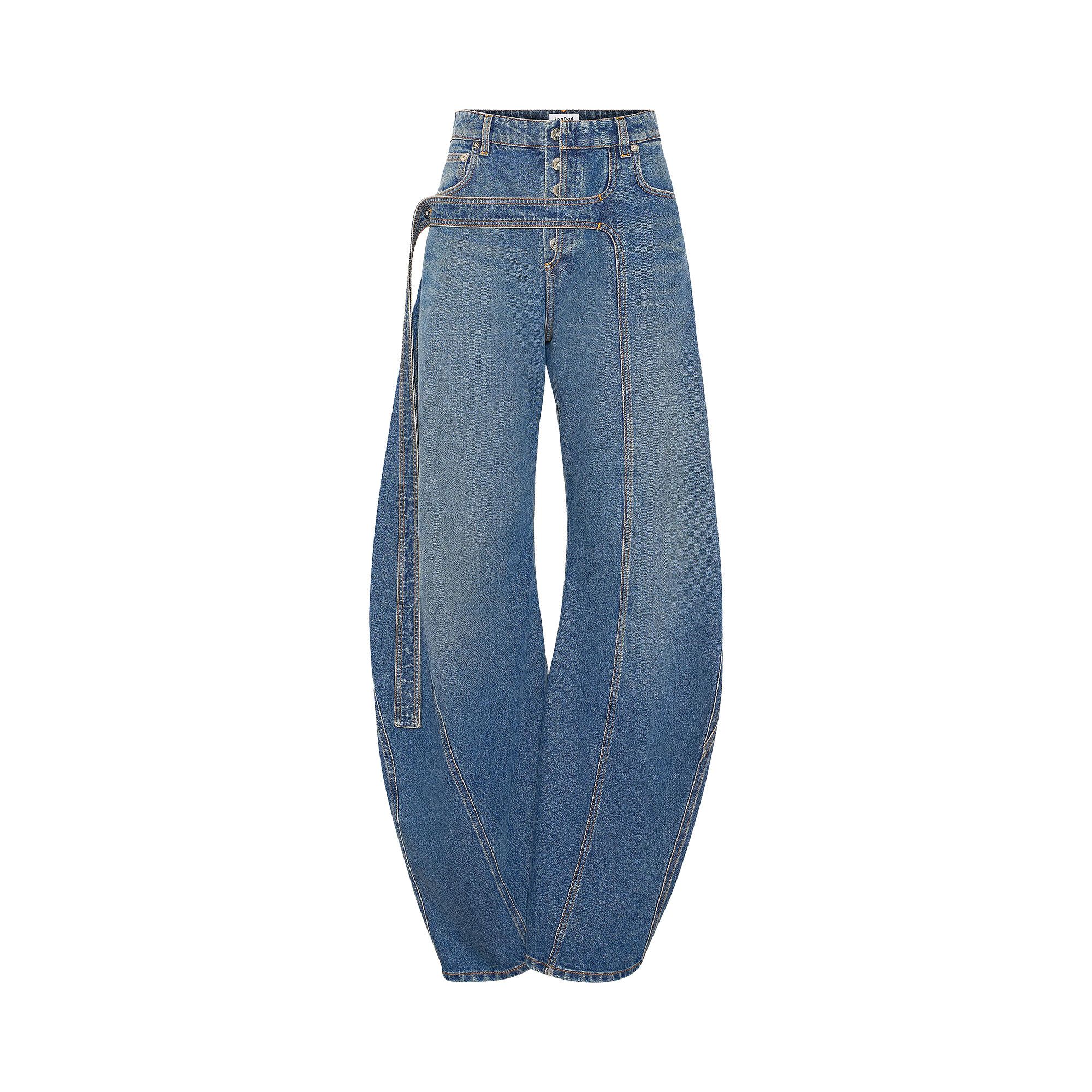 Buy Jean Paul Gaultier Strap Low Waisted Jean 'Vintage Blue