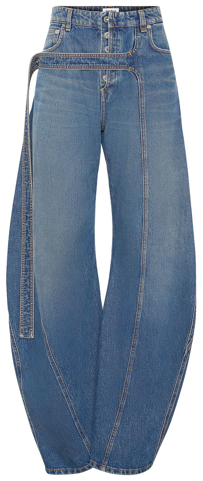 Jean Paul Gaultier Strap Low Waisted Jean Vintage Blue