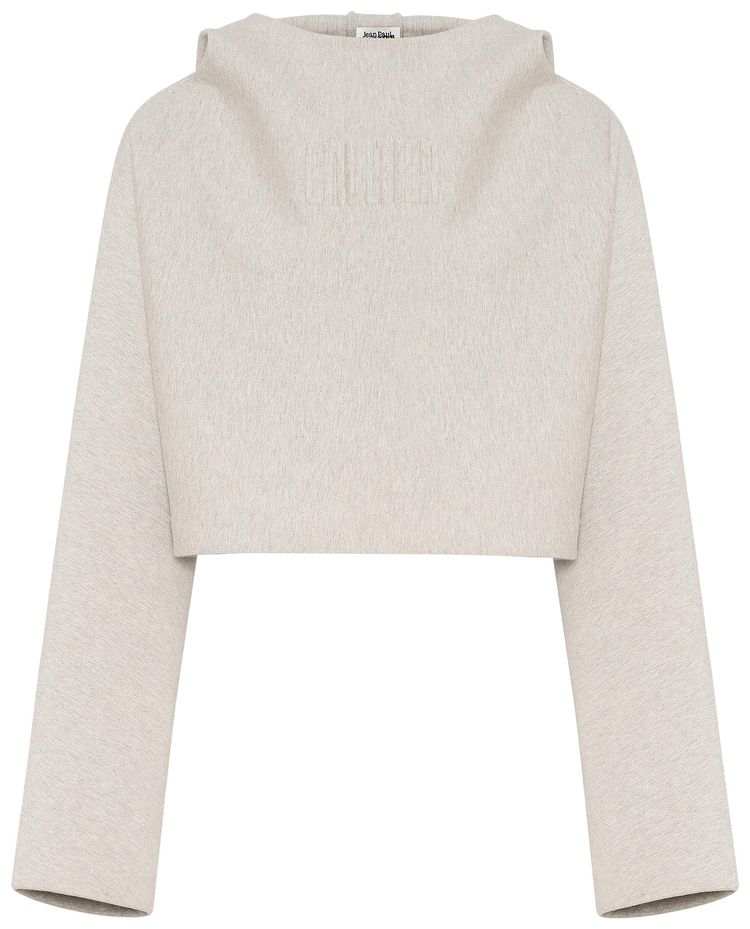 Jean Paul Gaultier Cropped Bat Sleeves Hoodie Heather Grey