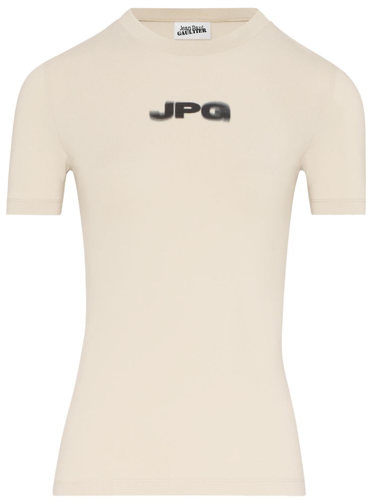 Jean Paul Gaultier Printed Baby Tee Light BeigeBlack