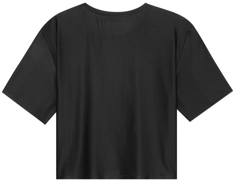 Miler Running Base Running Cropped Short Sleeve Tee Black