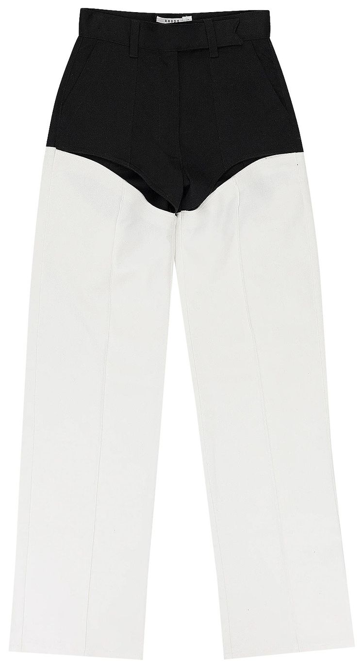 Rhude Cut Out Moto Straight Pants BlackWhite