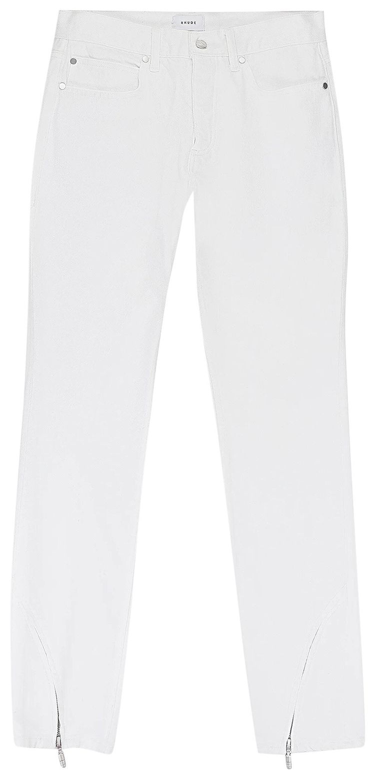 Rhude Denim Straight Fit Jeans White