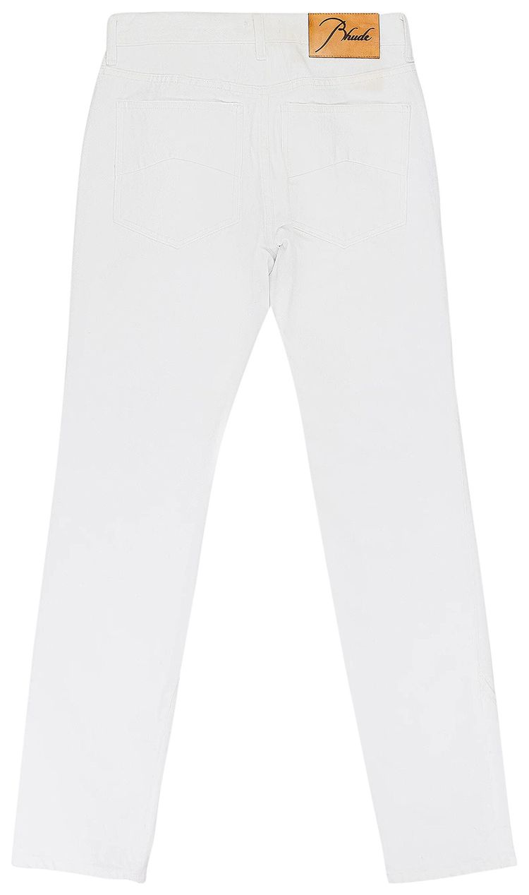 Rhude Denim Straight Fit Jeans White