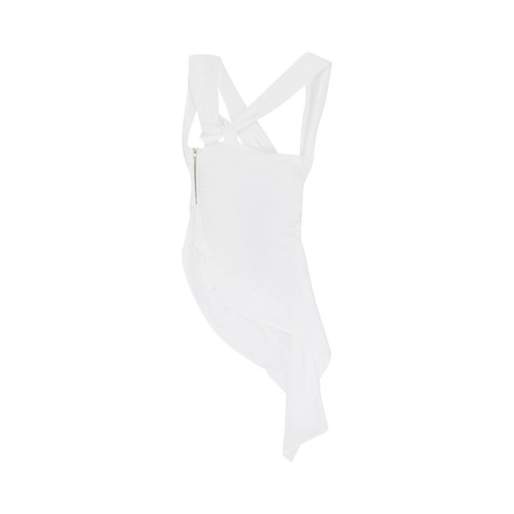 Rhude Asymmetrical Draped Blouse White
