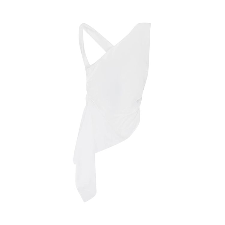 Rhude Asymmetrical Draped Blouse White