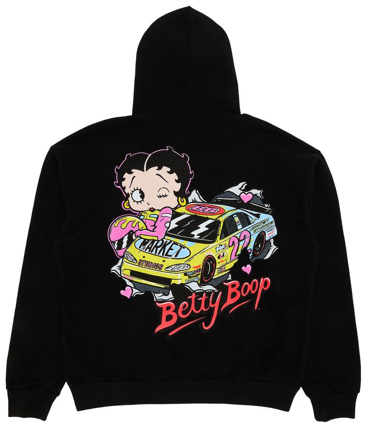 Market Betty Boop Racing Hoodie Black