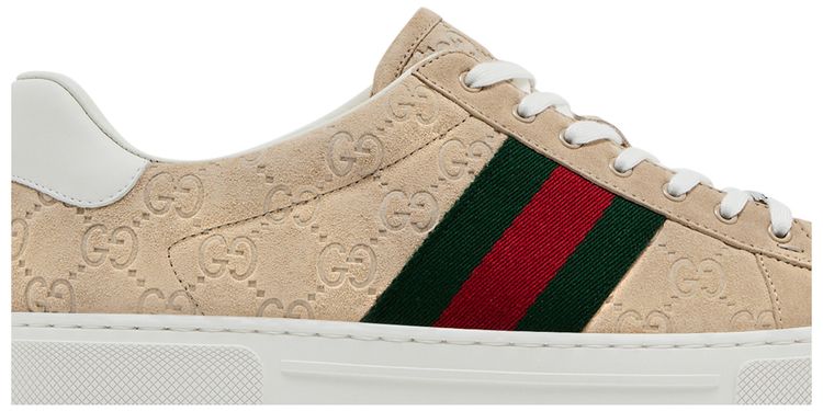 Gucci Ace Sneaker GG Oatmeal Suede