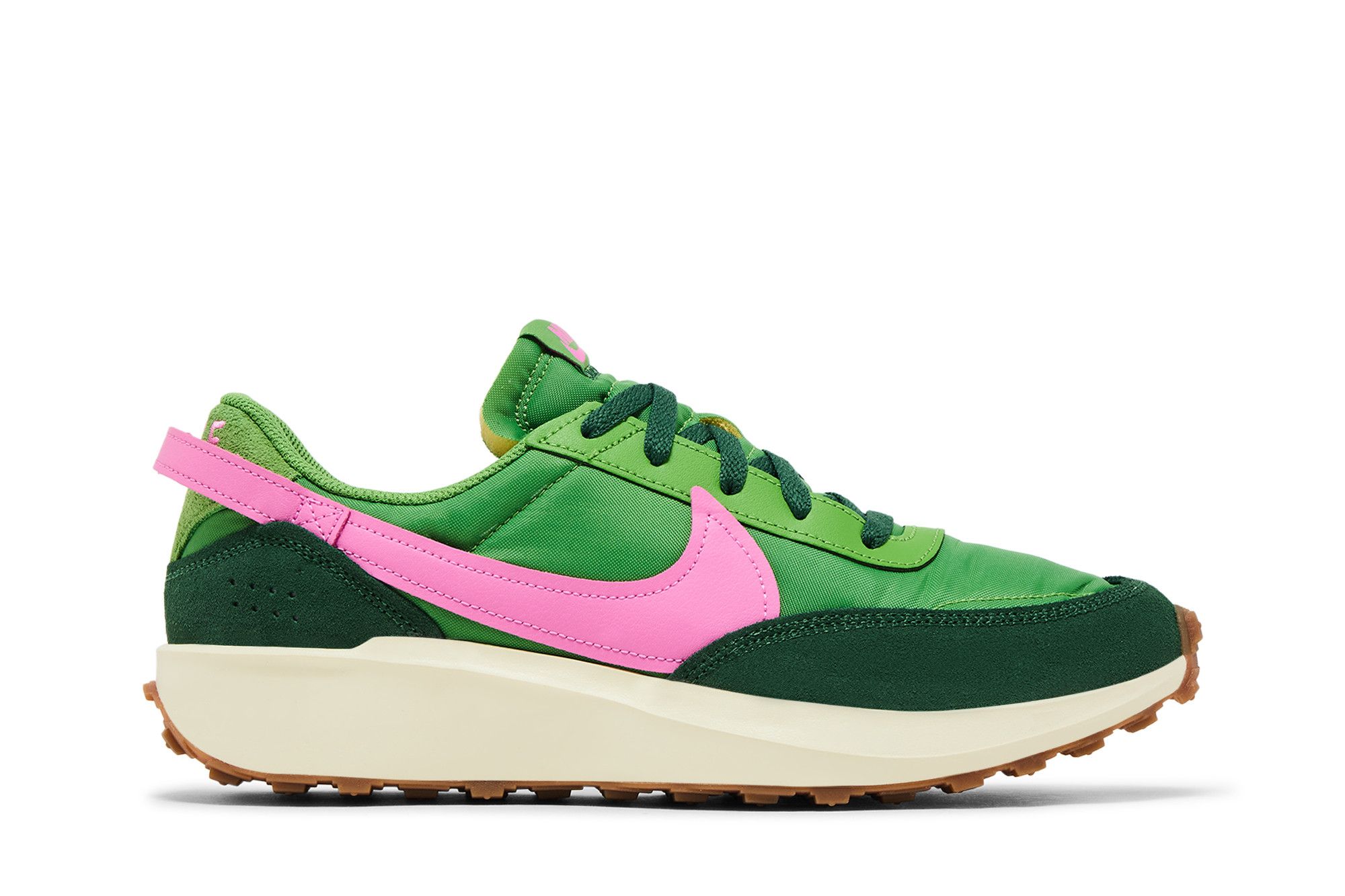pink and green nike waffle