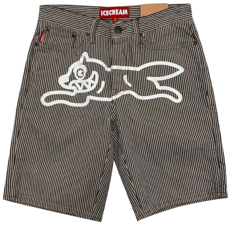 Icecream Pin Jean Strawberry Fit Shorts Hickory Stripe