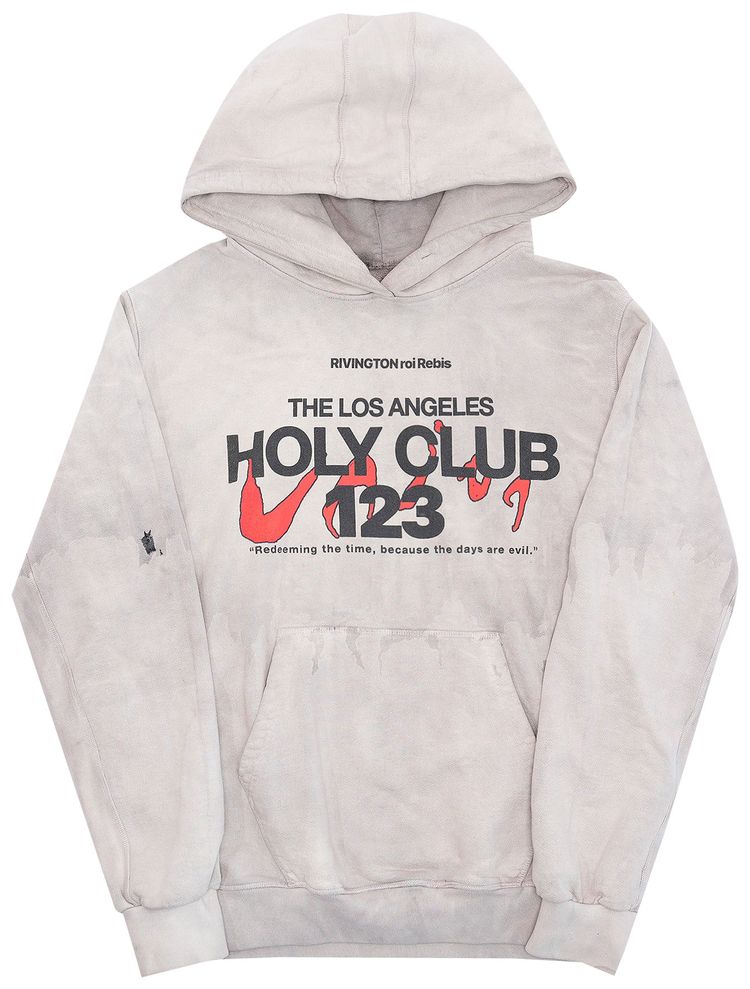 RIVINGTON roi Rebis Tie Dye Holy Club 123 Hoodie Grey