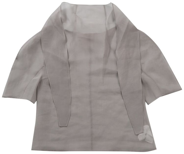 Amomento Knotted Collar Top Grey