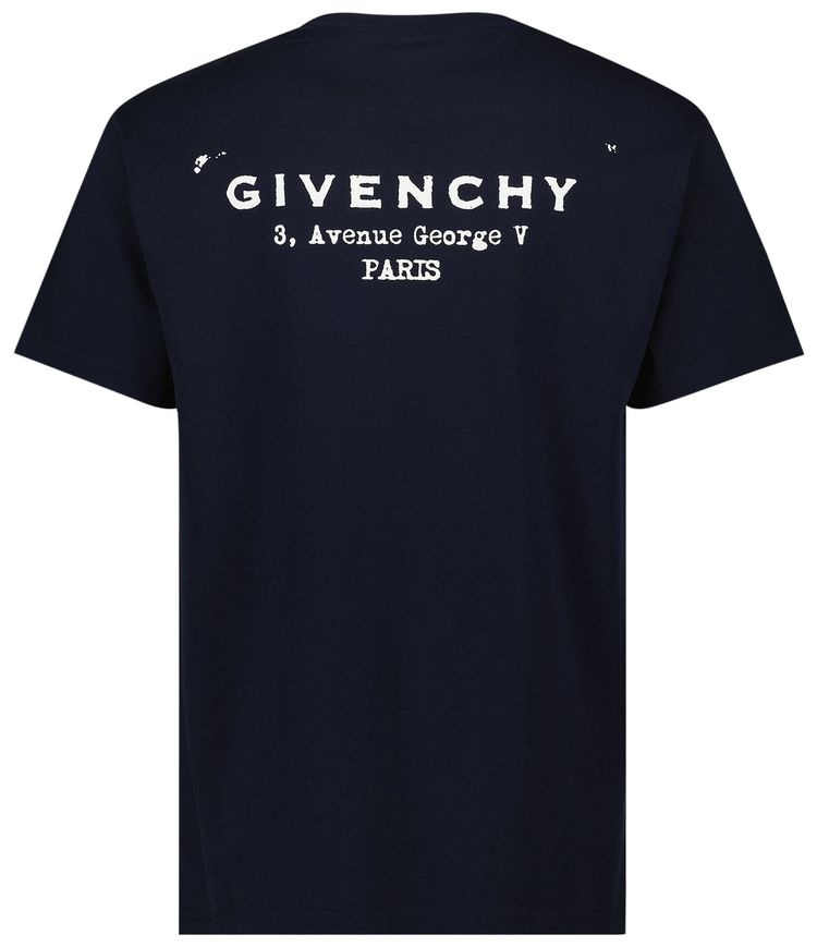 Givenchy Logo Printed Crewneck T Shirt Dark Navy