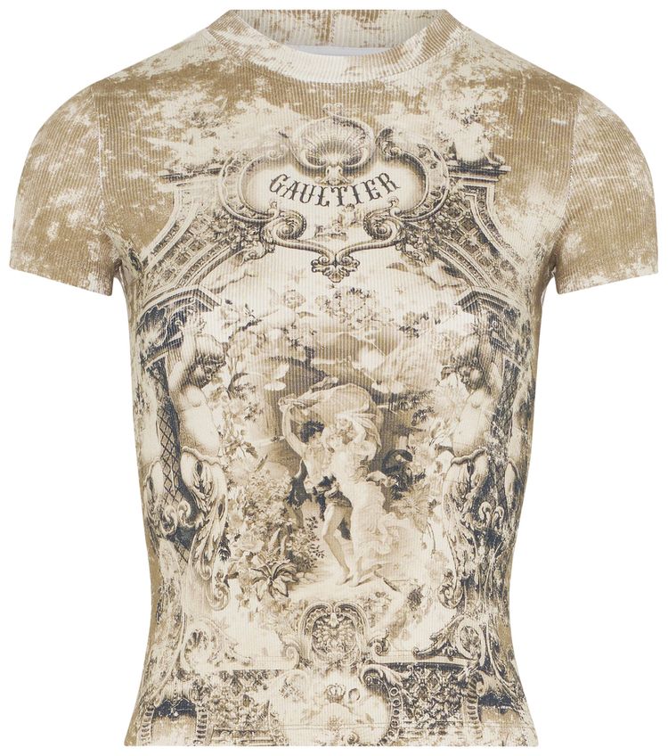 Jean Paul Gaultier Medaillon Knit T Shirt Light BeigeTaupe