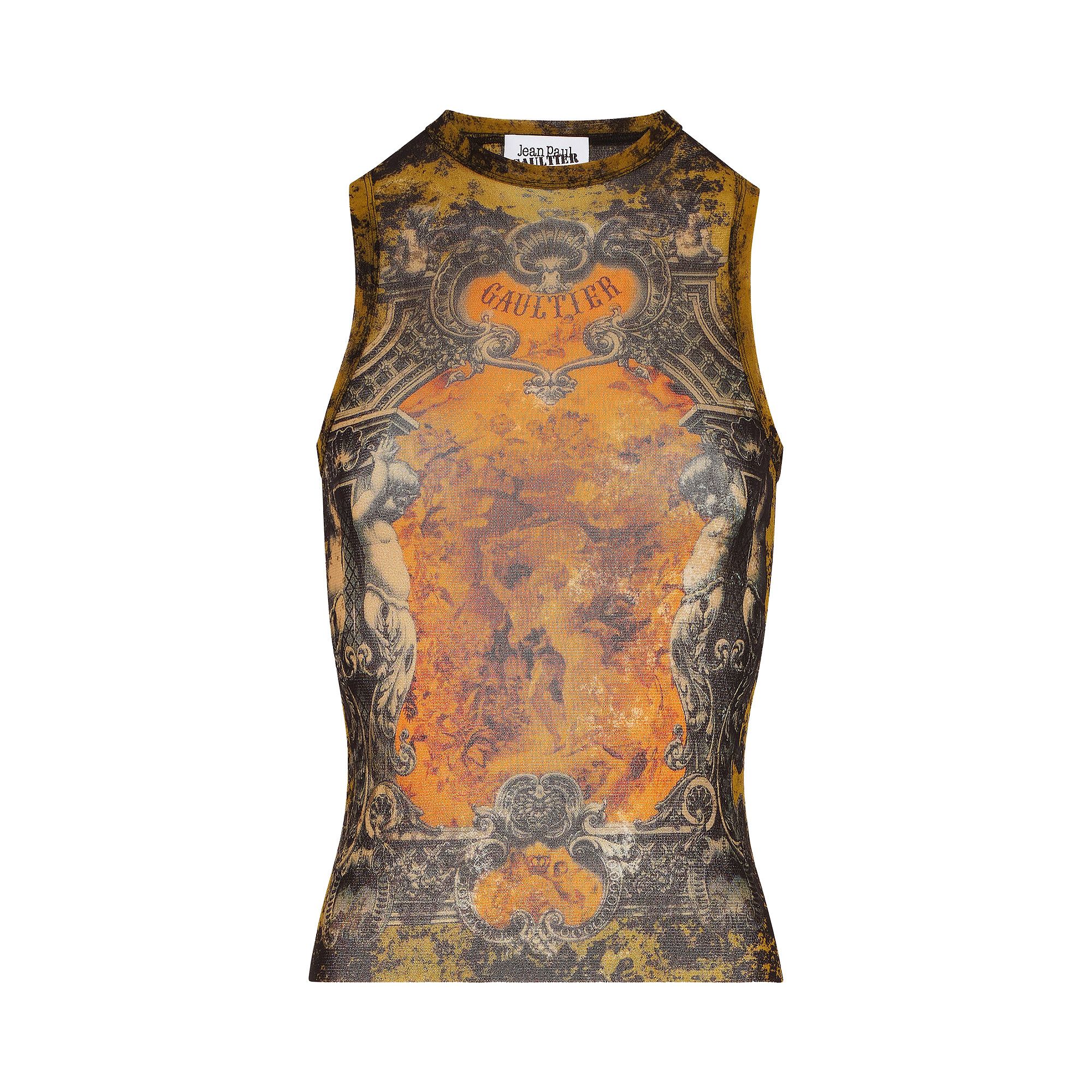 Buy Jean Paul Gaultier Médaillon Tank Top 'Black/Khaki/Orange