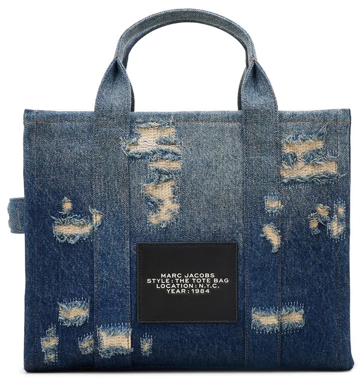 Marc Jacobs Rip And Repair Denim Medium Tote Bag PunkIndigo